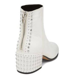 White studded booties